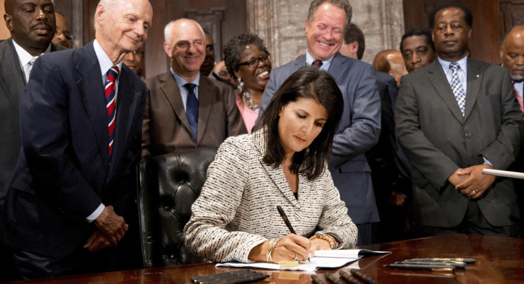 Nikki Haley signing a bill