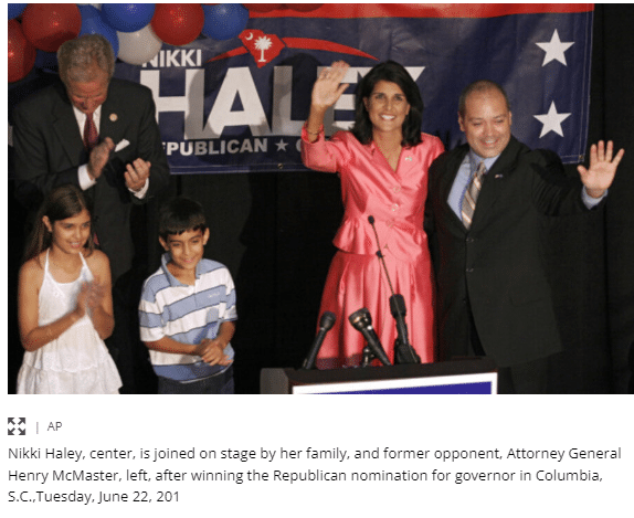 Nikki Haley with her family on the campaign trail