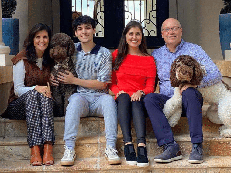 Nikki Haley with her husband and kids