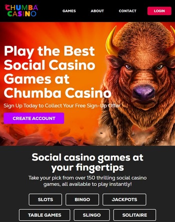 A screenshot of the Chumba Casino games page