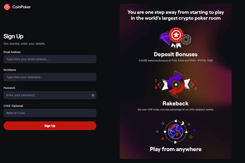 The registration screen at Coin Poker