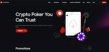 A screenshot showing the registration button at Coin Poker