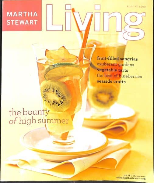 Martha Stewart Living Magazine August 2003 issue