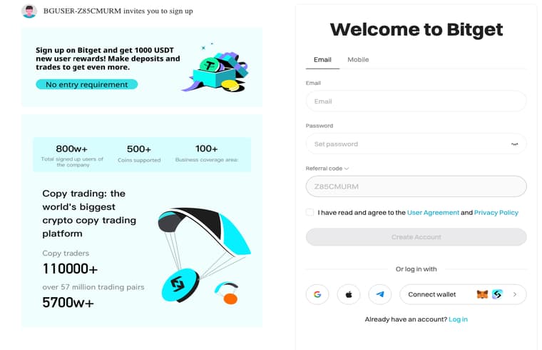 bitget signing up 