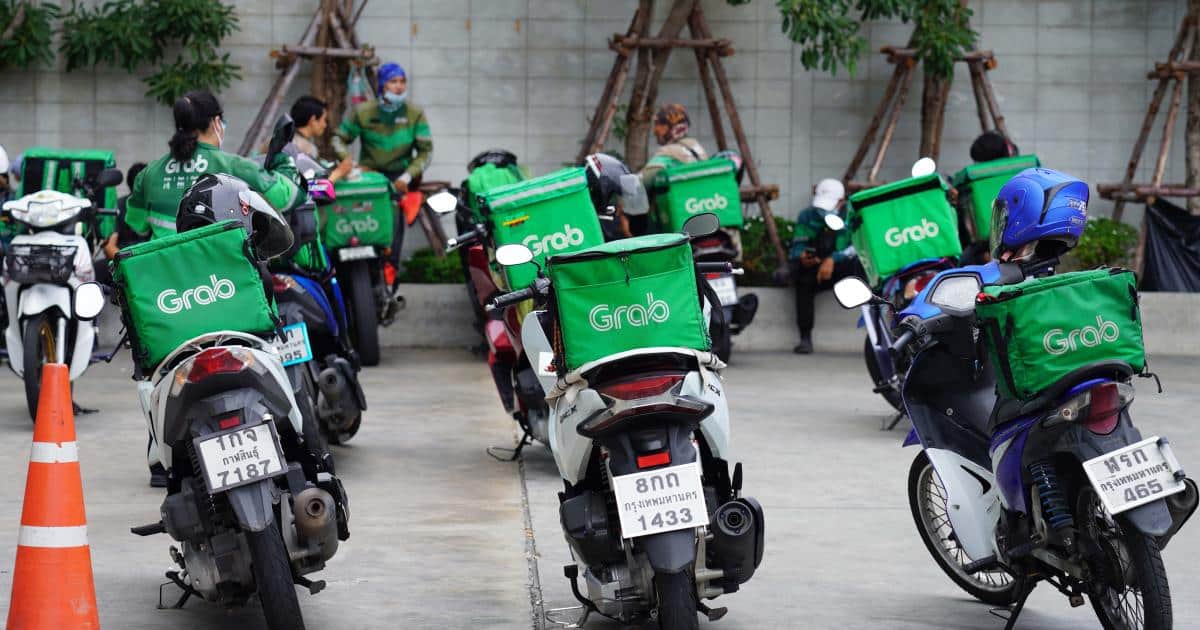 Grab branded motorcycles