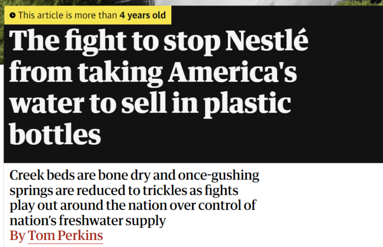 nestle water USA controversy