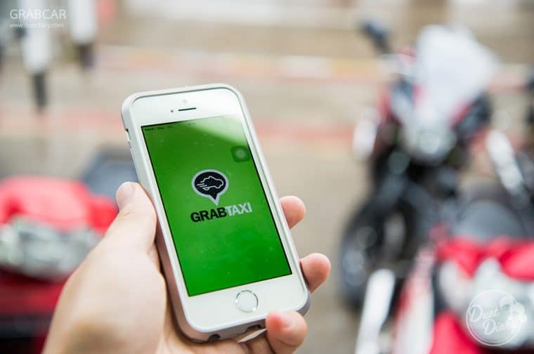 Grab app on a mobile phone