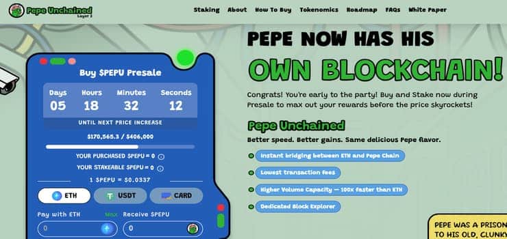 pepe unchained ongoing presale