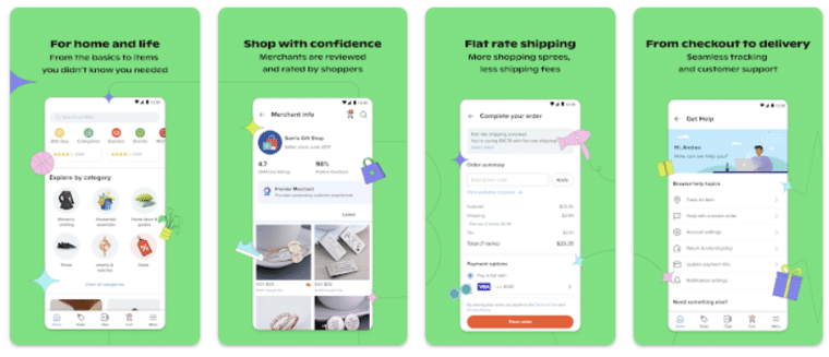 wish app interface