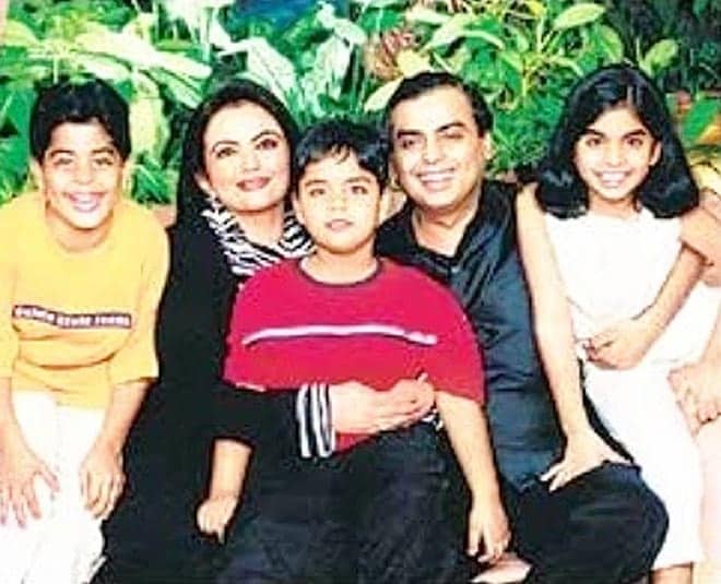 Anant Ambani as a kid with family