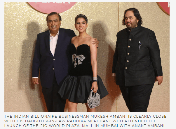 Radhika Merchant and Anant Ambani and Mukesh Ambani