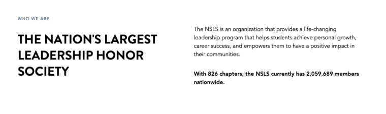 NSLS Chapters Screenshot