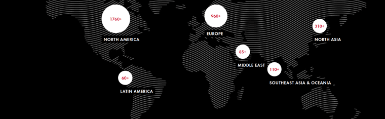 diagram of Sephora global reach