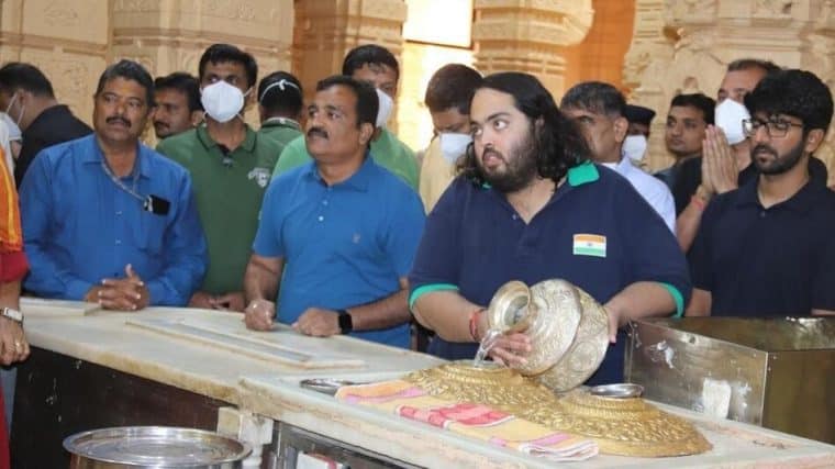 Anant Ambani at a temple