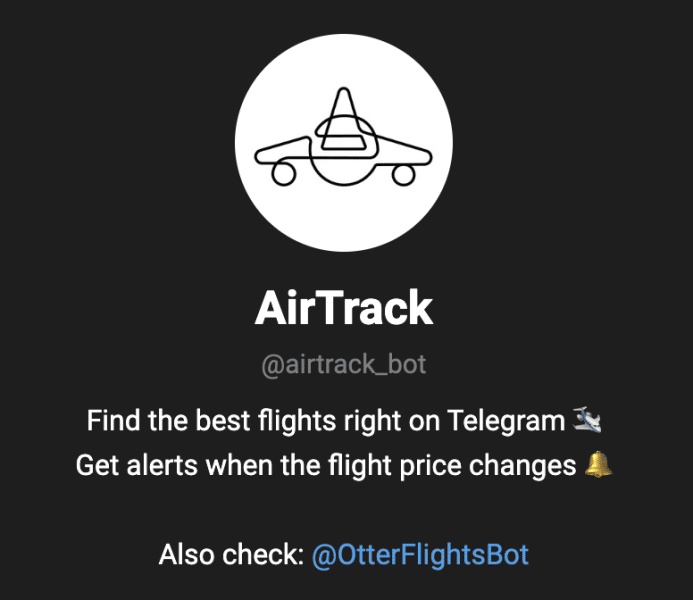 best telegram bots - air track