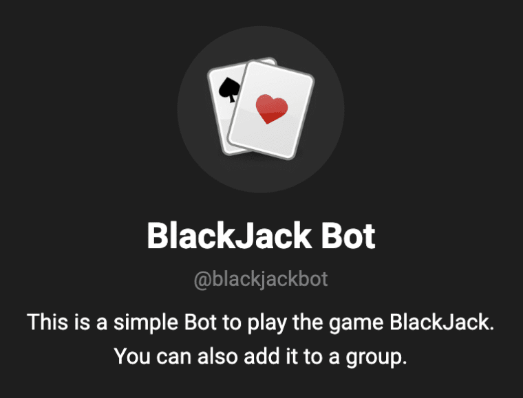 best telegram bots - blackjack bot