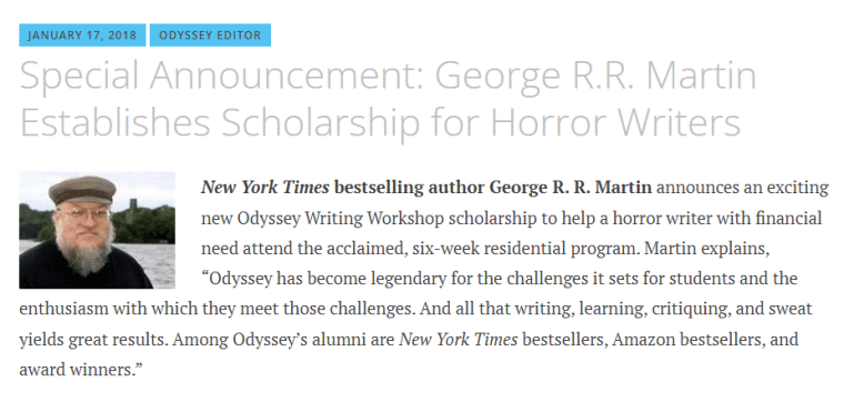 george rr martin scholarship