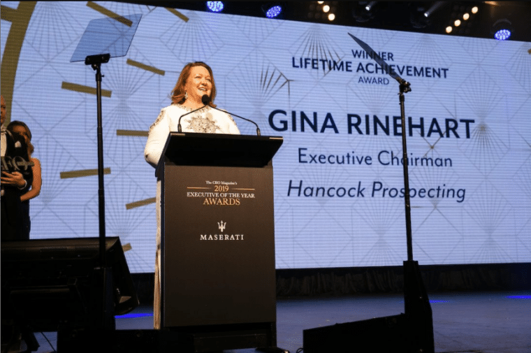 Gina Rinehart speaking