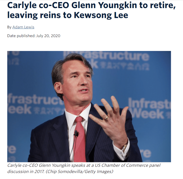 glenn youngkin retires from carlyle