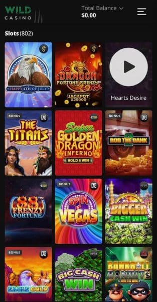 wild casino slots