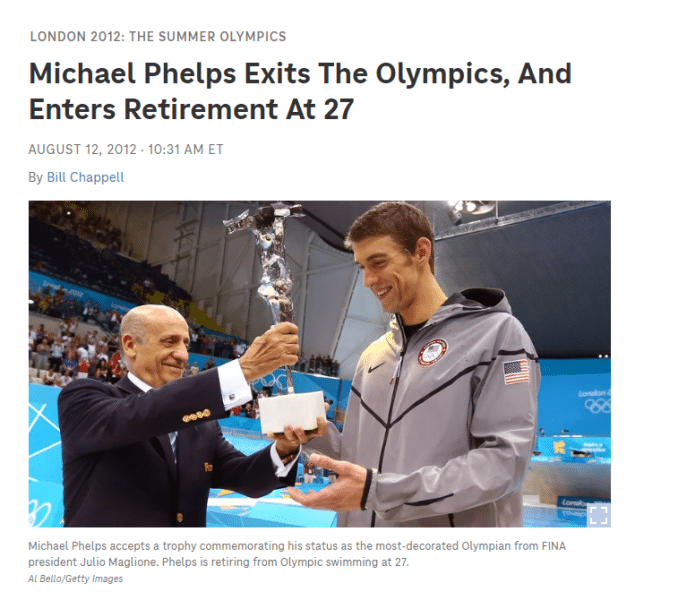 michael phelps retires