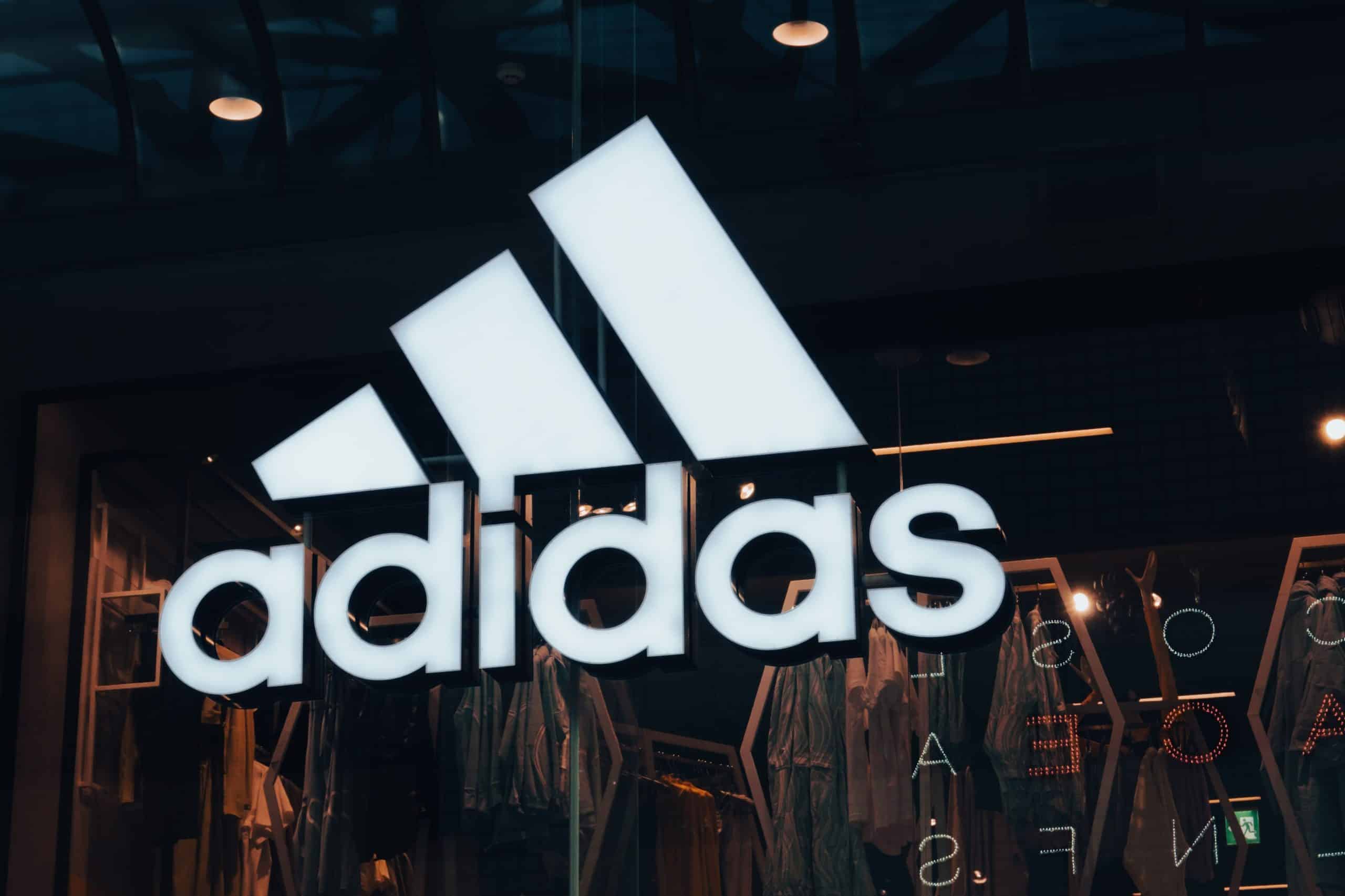 Adidas logo on a store