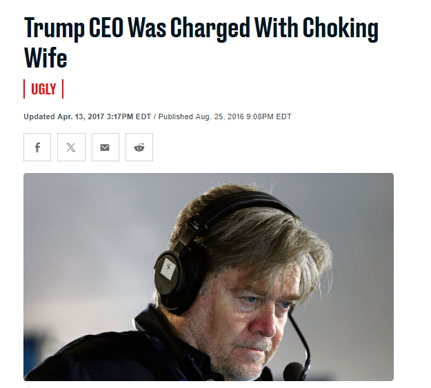 Steve Bannon domestic abuse headline