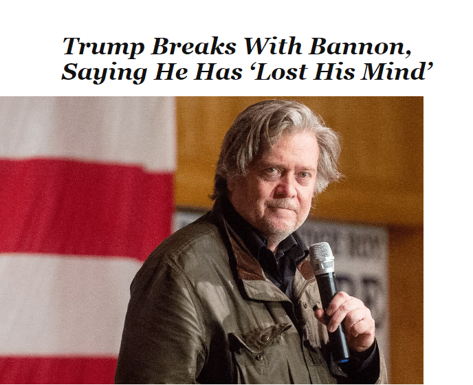 Steve Bannon headline from Donald Trump