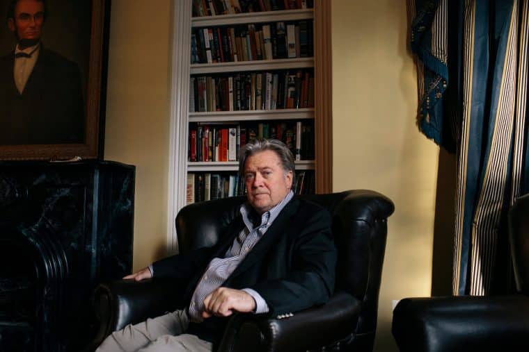 Steve Bannon sitting in a chair