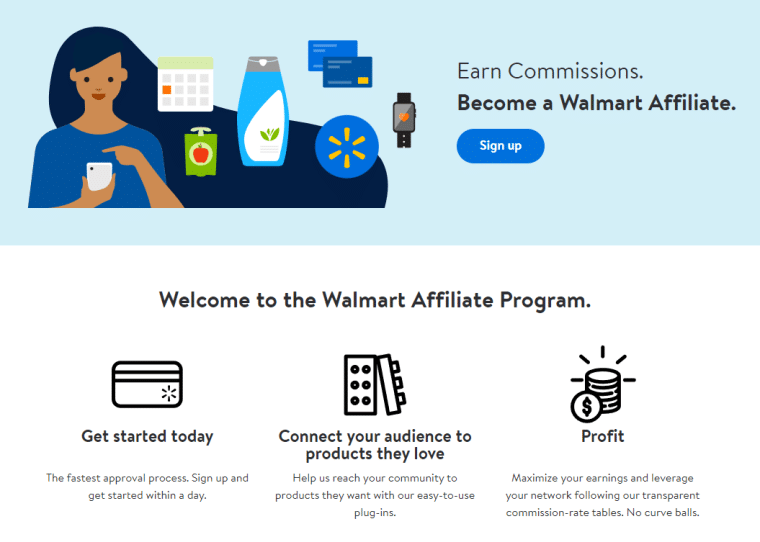 walmart affiliate program screenshot