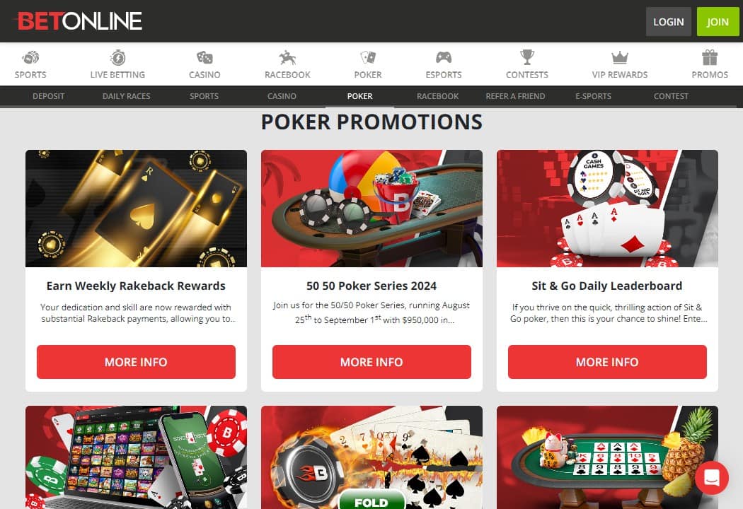 Pick your game and promotion to start playing at BetOnline