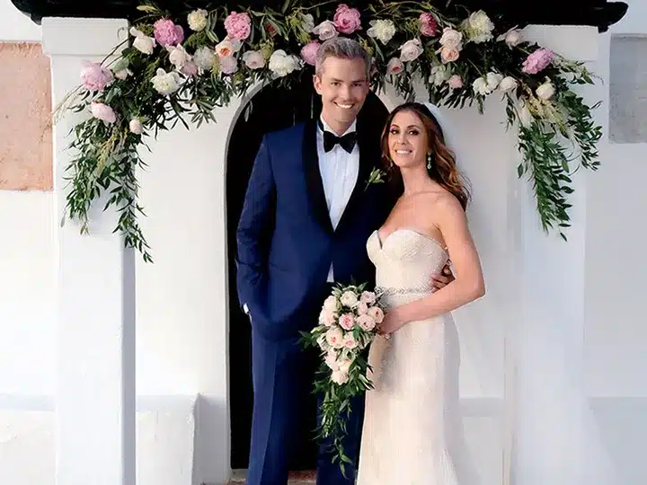 Ryan Serhant and wife at wedding