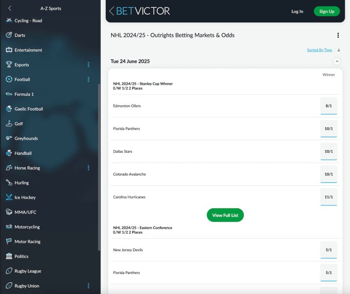 betvictor NHL UK