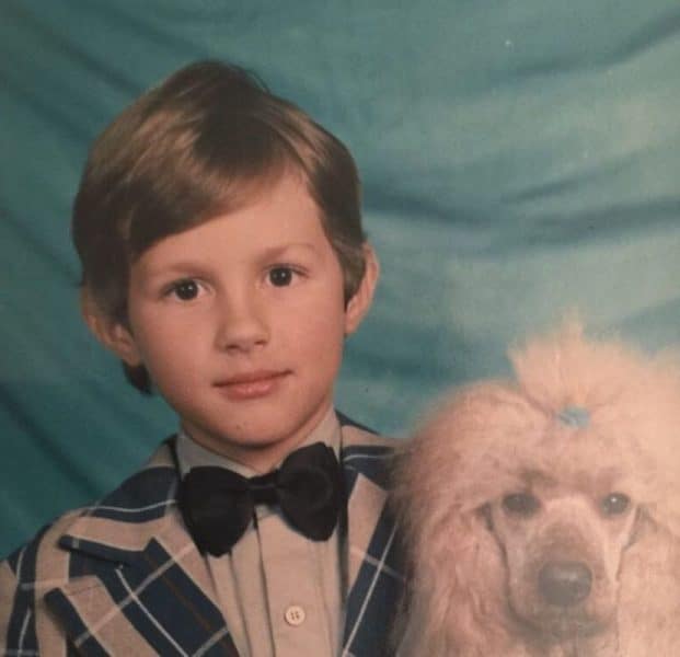 Pavel Durov young with a dog