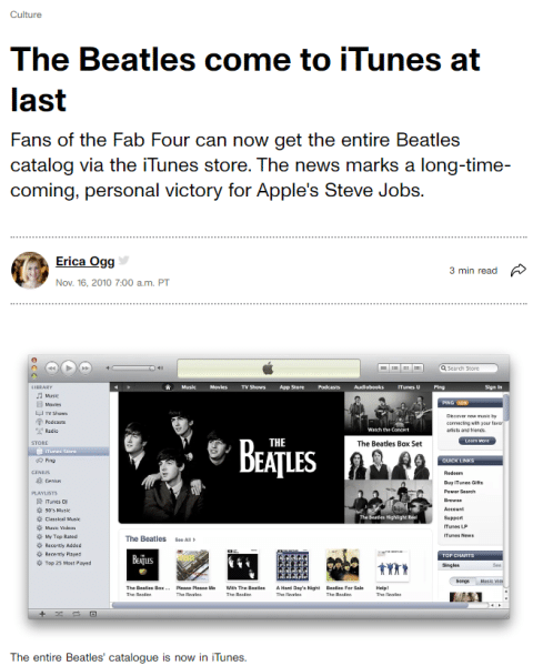 beatles on itunes