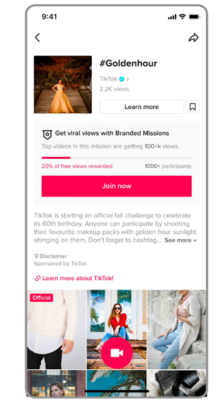 branded mission ad on tiktok