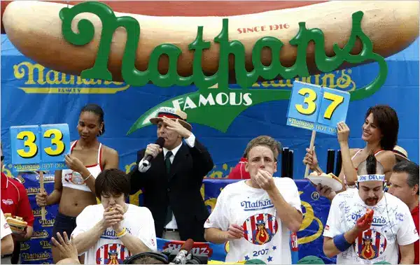 Joey Chestnut at nathan's hot dog contest