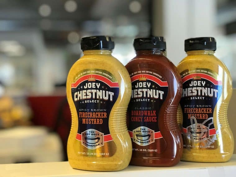 Joey Chestnut line of condiments