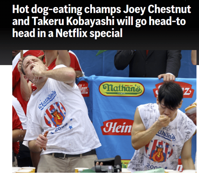 Joey Chestnut vs Takeru Kobayashi