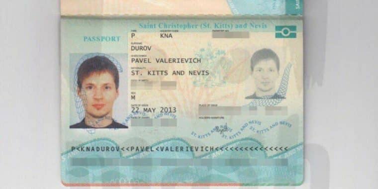 Pavel Durov passport