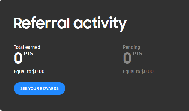 Samsung referral activity site