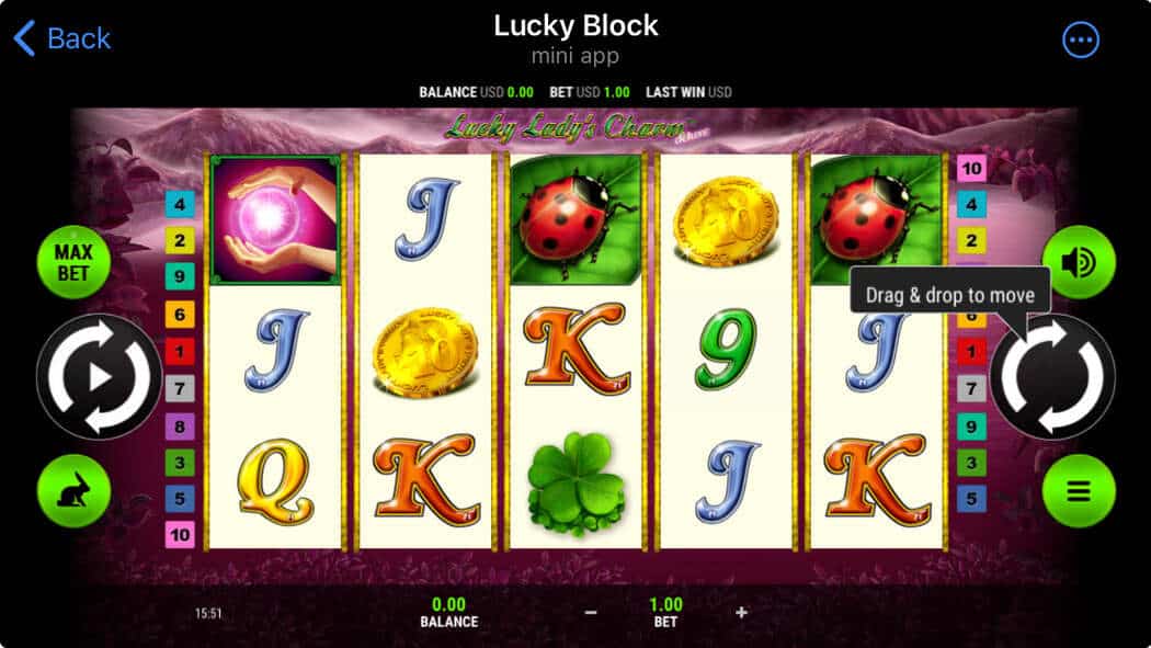 Lucky Lady's Charm Deluxe played in a Lucky Block with Telegram