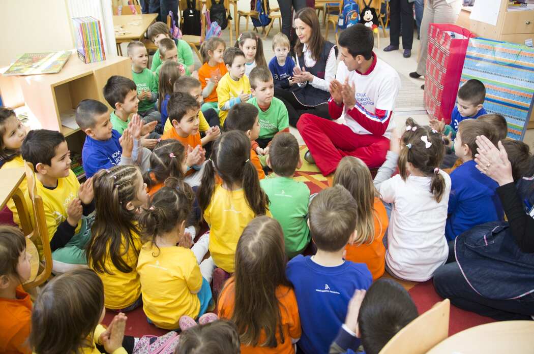 Djokovic at the Novak Djokovic Foundation