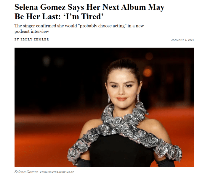 Selena Gomez headline