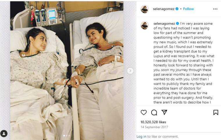 Selena Gomez in the hospital