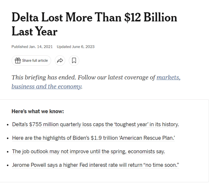 delta 2021 losses