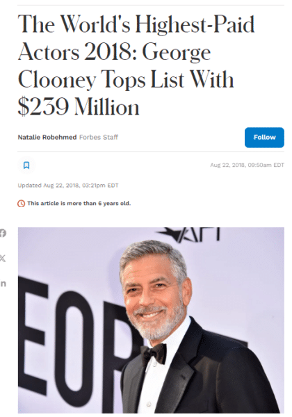 George Clooney headline