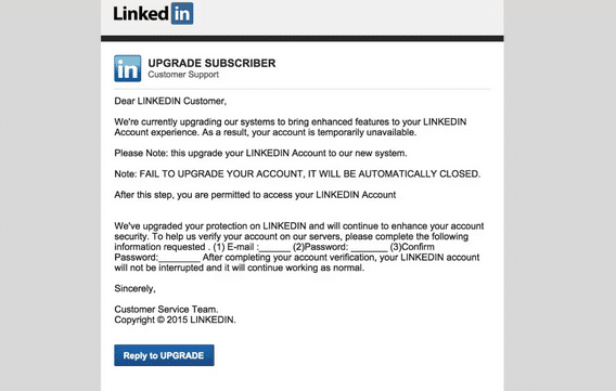 linkedin scam example