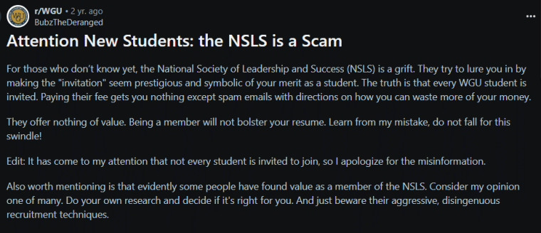 nsls scam reddit