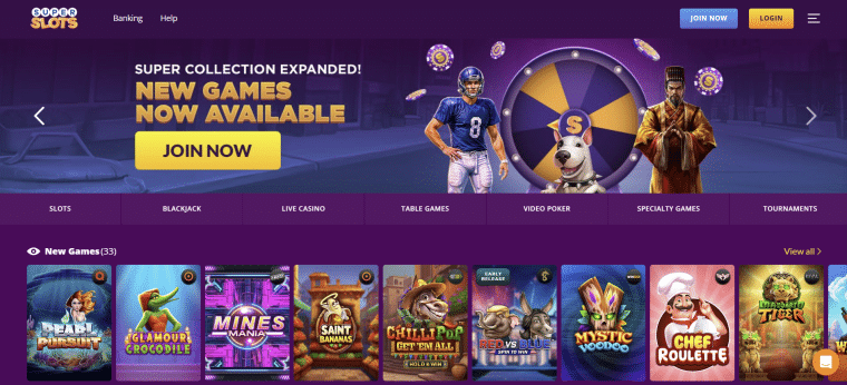 super slots casino homepage